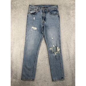 Levi's 501 S Jeans Women 29x27.5 (Tag 27x28) Blue Skinny Distressed